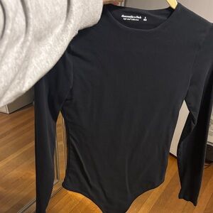 Abercrombie & Fitch Black Long Sleeve Bodysuit